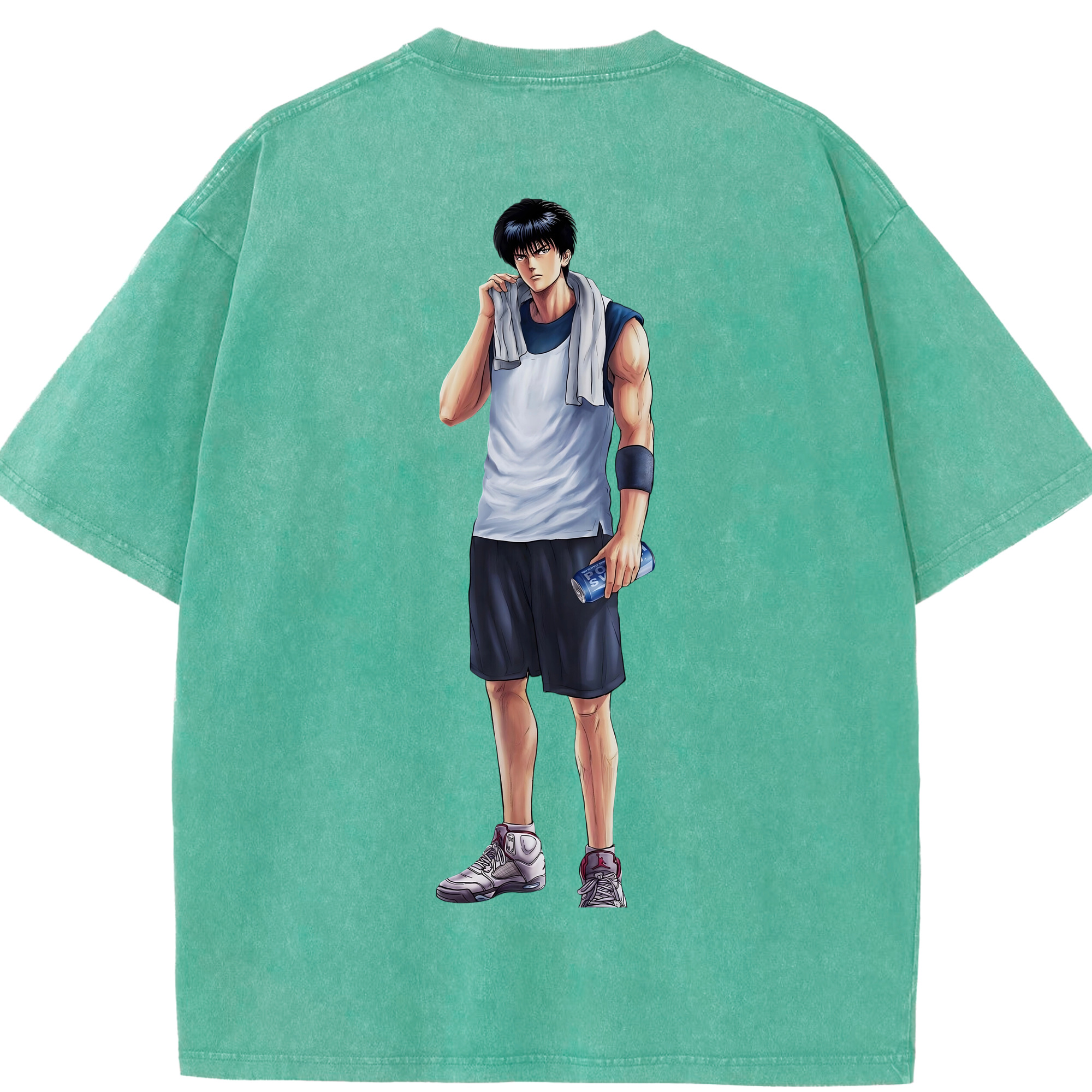 SLAM DUNK／スラムダンク 綿100% ヴィンテージ風 半袖Tシャツ（背面プリント）